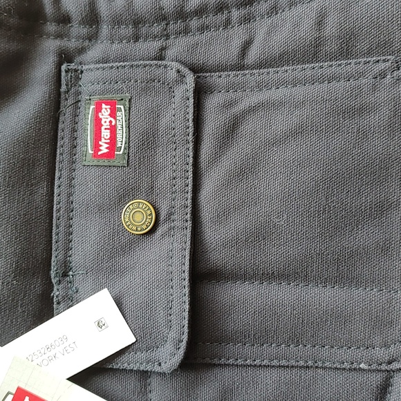 Wrangler workwear duck cotton hooded vest xl Navy great to layer work or casual - Picture 4 of 9